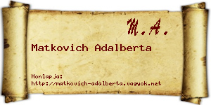 Matkovich Adalberta névjegykártya